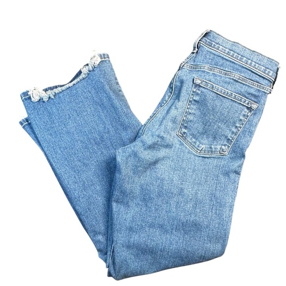 J Brand Denim - J Brand Jeans Womens 27 Blue Medium Wash Raw Hem Cropped Flare Denim Kick